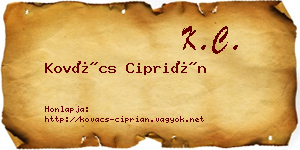 Kovács Ciprián névjegykártya