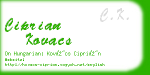 ciprian kovacs business card